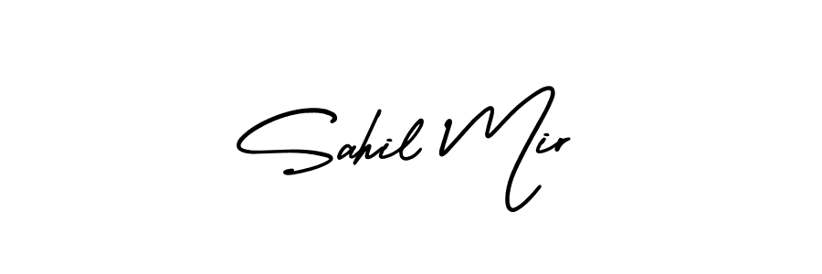 This is the best signature style for the Sahil Mir name. Also you like these signature font (AmerikaSignatureDemo-Regular). Mix name signature. Sahil Mir signature style 3 images and pictures png