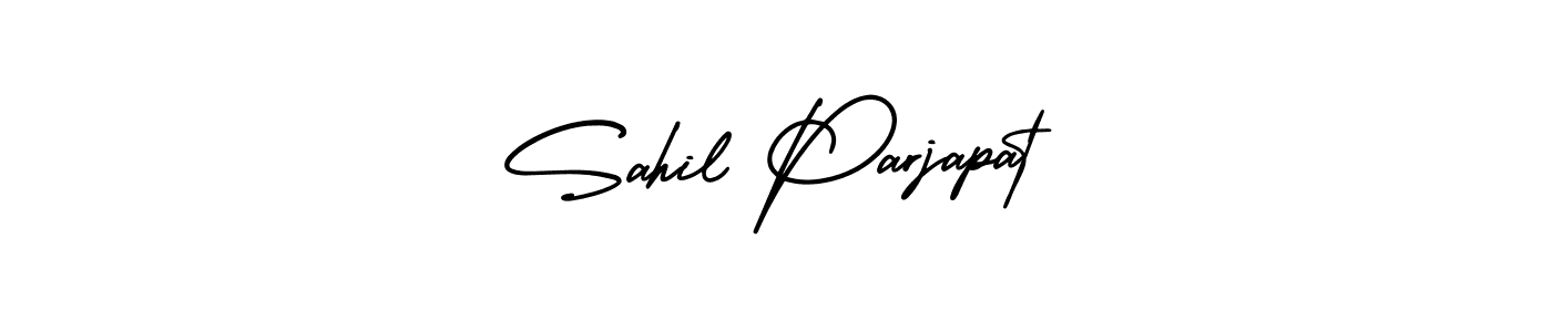 AmerikaSignatureDemo-Regular is a professional signature style that is perfect for those who want to add a touch of class to their signature. It is also a great choice for those who want to make their signature more unique. Get Sahil Parjapat name to fancy signature for free. Sahil Parjapat signature style 3 images and pictures png