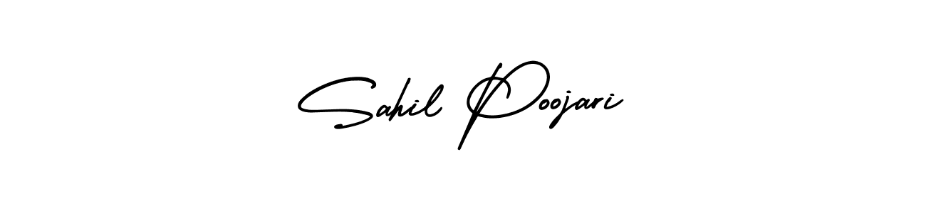 Use a signature maker to create a handwritten signature online. With this signature software, you can design (AmerikaSignatureDemo-Regular) your own signature for name Sahil Poojari. Sahil Poojari signature style 3 images and pictures png