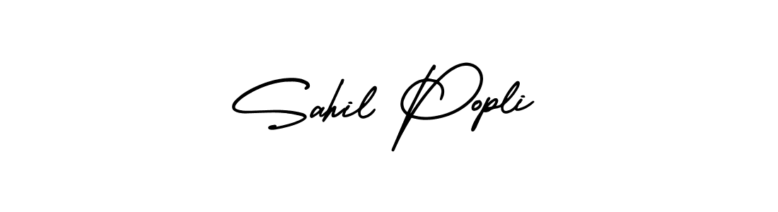 Design your own signature with our free online signature maker. With this signature software, you can create a handwritten (AmerikaSignatureDemo-Regular) signature for name Sahil Popli. Sahil Popli signature style 3 images and pictures png