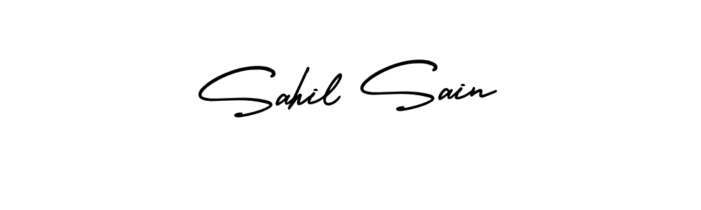 The best way (AmerikaSignatureDemo-Regular) to make a short signature is to pick only two or three words in your name. The name Sahil Sain include a total of six letters. For converting this name. Sahil Sain signature style 3 images and pictures png