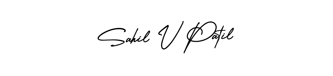How to Draw Sahil V Patil signature style? AmerikaSignatureDemo-Regular is a latest design signature styles for name Sahil V Patil. Sahil V Patil signature style 3 images and pictures png
