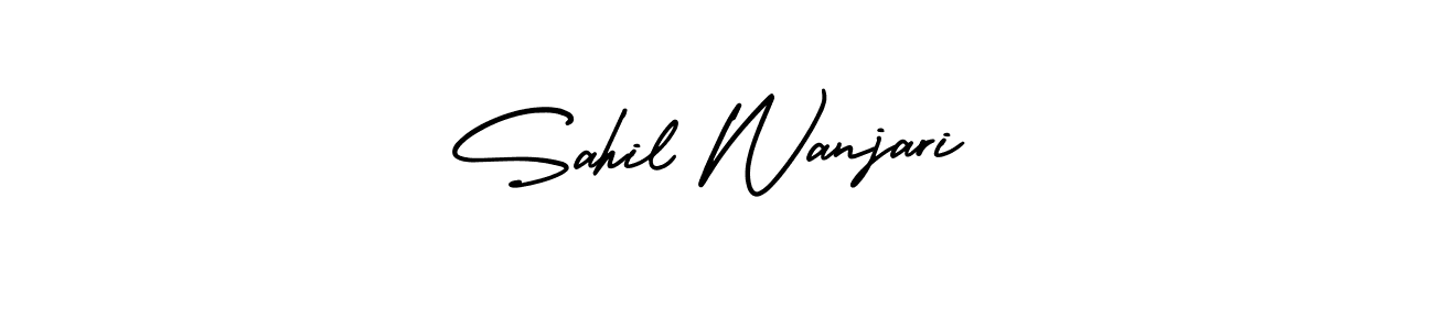 Make a beautiful signature design for name Sahil Wanjari. With this signature (AmerikaSignatureDemo-Regular) style, you can create a handwritten signature for free. Sahil Wanjari signature style 3 images and pictures png