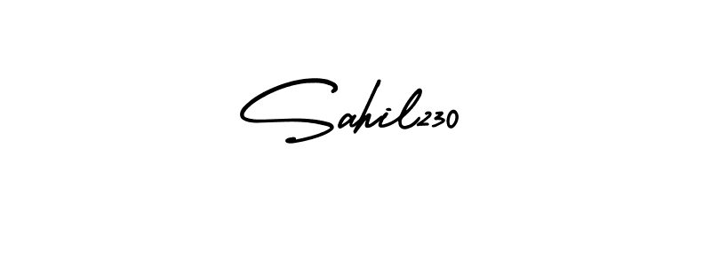 AmerikaSignatureDemo-Regular is a professional signature style that is perfect for those who want to add a touch of class to their signature. It is also a great choice for those who want to make their signature more unique. Get Sahil230 name to fancy signature for free. Sahil230 signature style 3 images and pictures png