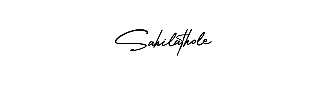 AmerikaSignatureDemo-Regular is a professional signature style that is perfect for those who want to add a touch of class to their signature. It is also a great choice for those who want to make their signature more unique. Get Sahilathole name to fancy signature for free. Sahilathole signature style 3 images and pictures png