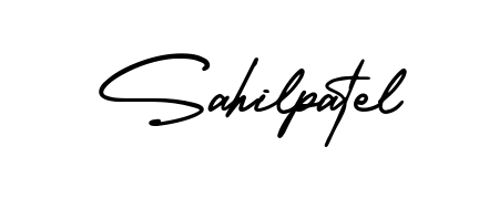 Create a personalized artistic stamp with Sahilpatel in AmerikaSignatureDemo-Regular font. Perfect for visual artists, designers, and influencers. Sahilpatel signature style 3 images and pictures png