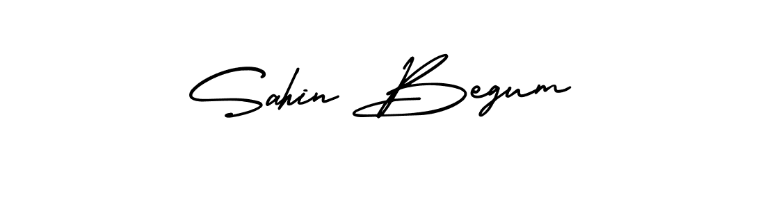 The best way (AmerikaSignatureDemo-Regular) to make a short signature is to pick only two or three words in your name. The name Sahin Begum include a total of six letters. For converting this name. Sahin Begum signature style 3 images and pictures png