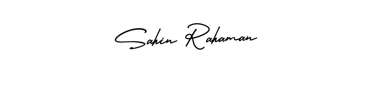 This is the best signature style for the Sahin Rahaman name. Also you like these signature font (AmerikaSignatureDemo-Regular). Mix name signature. Sahin Rahaman signature style 3 images and pictures png