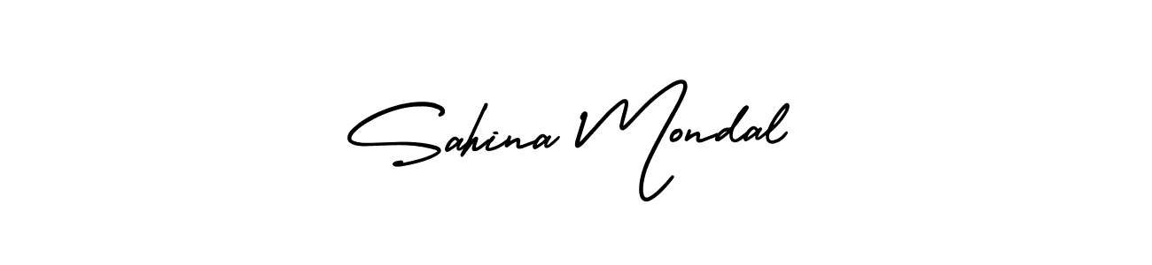 How to make Sahina Mondal signature? AmerikaSignatureDemo-Regular is a professional autograph style. Create handwritten signature for Sahina Mondal name. Sahina Mondal signature style 3 images and pictures png