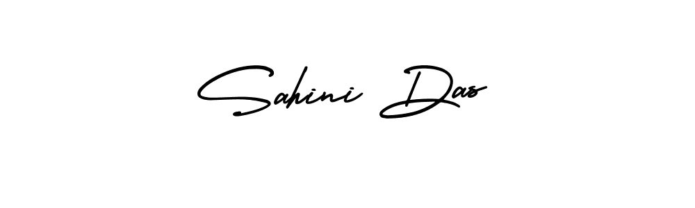 The best way (AmerikaSignatureDemo-Regular) to make a short signature is to pick only two or three words in your name. The name Sahini Das include a total of six letters. For converting this name. Sahini Das signature style 3 images and pictures png