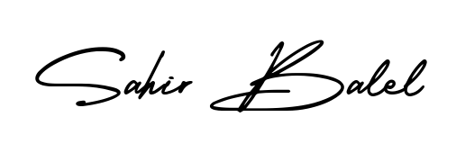 A dynamic signature style for Sahir Balel using AmerikaSignatureDemo-Regular script. Designed to look authentic, handwritten, and professional. Sahir Balel signature style 3 images and pictures png