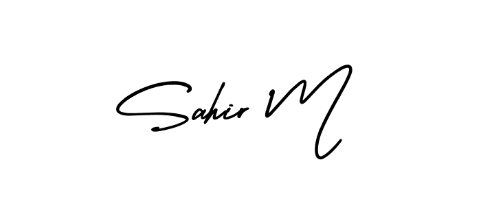 Also You can easily find your signature by using the search form. We will create Sahir M name handwritten signature images for you free of cost using AmerikaSignatureDemo-Regular sign style. Sahir M signature style 3 images and pictures png