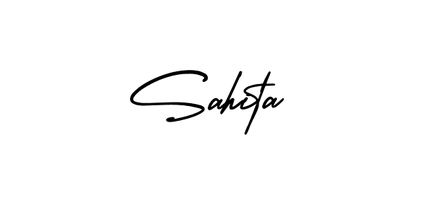 How to Draw Sahita signature style? AmerikaSignatureDemo-Regular is a latest design signature styles for name Sahita. Sahita signature style 3 images and pictures png