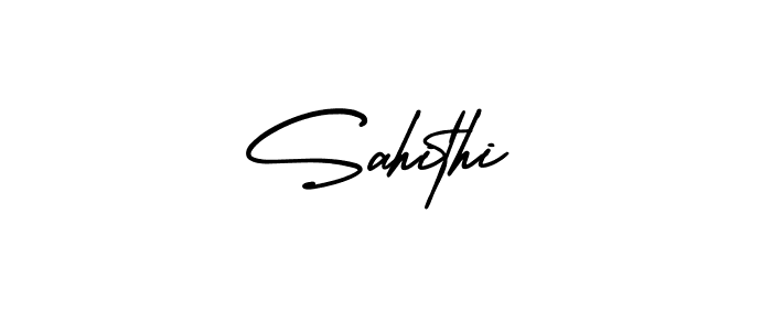 Make a beautiful signature design for name Sahithi. With this signature (AmerikaSignatureDemo-Regular) style, you can create a handwritten signature for free. Sahithi signature style 3 images and pictures png