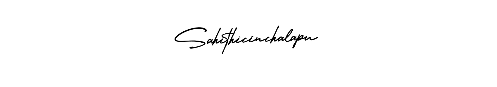 How to make Sahithicinchalapu name signature. Use AmerikaSignatureDemo-Regular style for creating short signs online. This is the latest handwritten sign. Sahithicinchalapu signature style 3 images and pictures png
