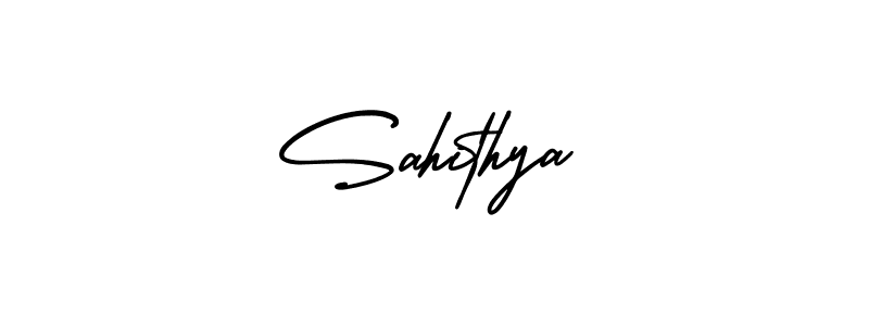 Sahithya stylish signature style. Best Handwritten Sign (AmerikaSignatureDemo-Regular) for my name. Handwritten Signature Collection Ideas for my name Sahithya. Sahithya signature style 3 images and pictures png