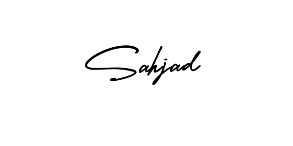 You should practise on your own different ways (AmerikaSignatureDemo-Regular) to write your name (Sahjad) in signature. don't let someone else do it for you. Sahjad signature style 3 images and pictures png