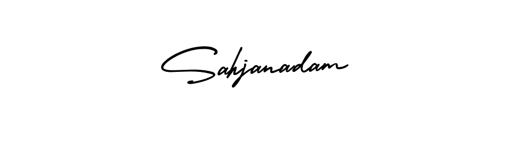 How to make Sahjanadam signature? AmerikaSignatureDemo-Regular is a professional autograph style. Create handwritten signature for Sahjanadam name. Sahjanadam signature style 3 images and pictures png