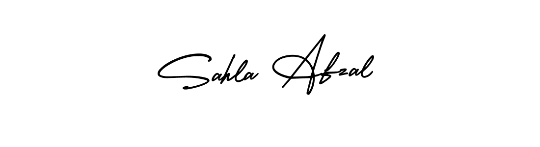 Create a beautiful signature design for name Sahla Afzal. With this signature (AmerikaSignatureDemo-Regular) fonts, you can make a handwritten signature for free. Sahla Afzal signature style 3 images and pictures png