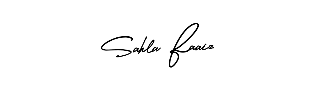 It looks lik you need a new signature style for name Sahla Faaiz. Design unique handwritten (AmerikaSignatureDemo-Regular) signature with our free signature maker in just a few clicks. Sahla Faaiz signature style 3 images and pictures png