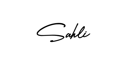 You should practise on your own different ways (AmerikaSignatureDemo-Regular) to write your name (Sahli) in signature. don't let someone else do it for you. Sahli signature style 3 images and pictures png