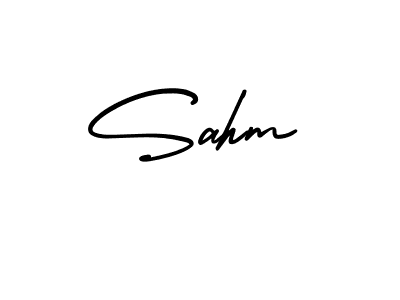 Use a signature maker to create a handwritten signature online. With this signature software, you can design (AmerikaSignatureDemo-Regular) your own signature for name Sahm. Sahm signature style 3 images and pictures png