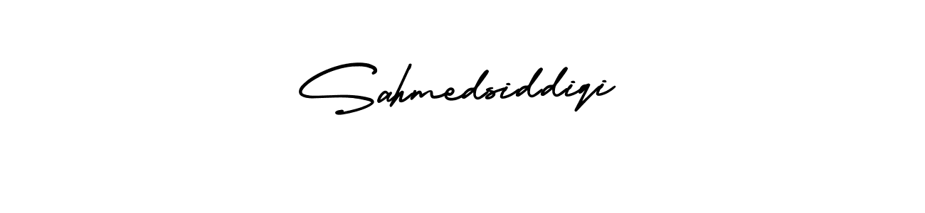 This is the best signature style for the Sahmedsiddiqi name. Also you like these signature font (AmerikaSignatureDemo-Regular). Mix name signature. Sahmedsiddiqi signature style 3 images and pictures png