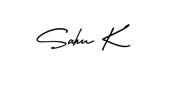 It looks lik you need a new signature style for name Sahu K. Design unique handwritten (AmerikaSignatureDemo-Regular) signature with our free signature maker in just a few clicks. Sahu K signature style 3 images and pictures png