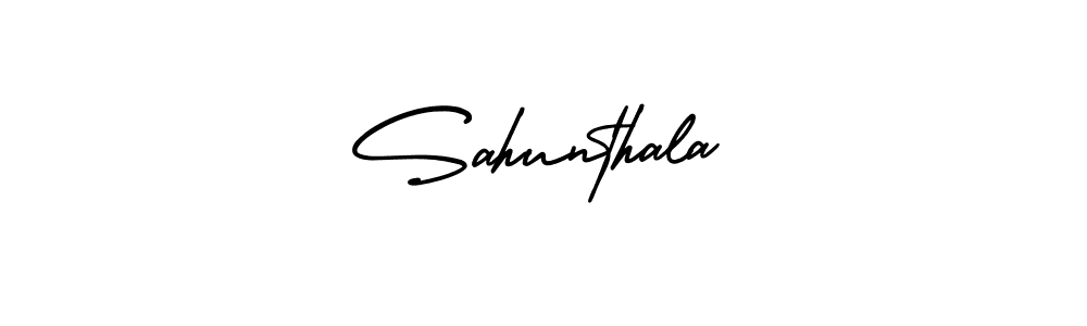 It looks lik you need a new signature style for name Sahunthala. Design unique handwritten (AmerikaSignatureDemo-Regular) signature with our free signature maker in just a few clicks. Sahunthala signature style 3 images and pictures png