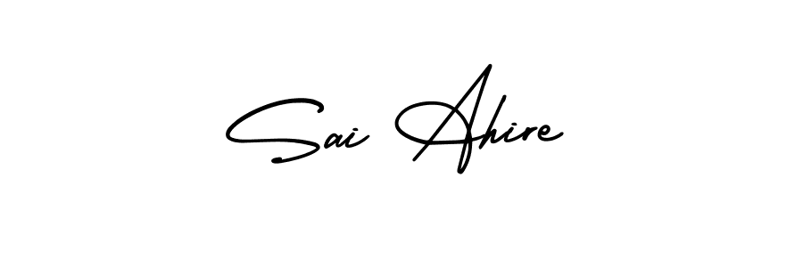 Similarly AmerikaSignatureDemo-Regular is the best handwritten signature design. Signature creator online .You can use it as an online autograph creator for name Sai Ahire. Sai Ahire signature style 3 images and pictures png