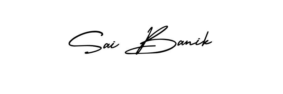 Use a signature maker to create a handwritten signature online. With this signature software, you can design (AmerikaSignatureDemo-Regular) your own signature for name Sai Banik. Sai Banik signature style 3 images and pictures png