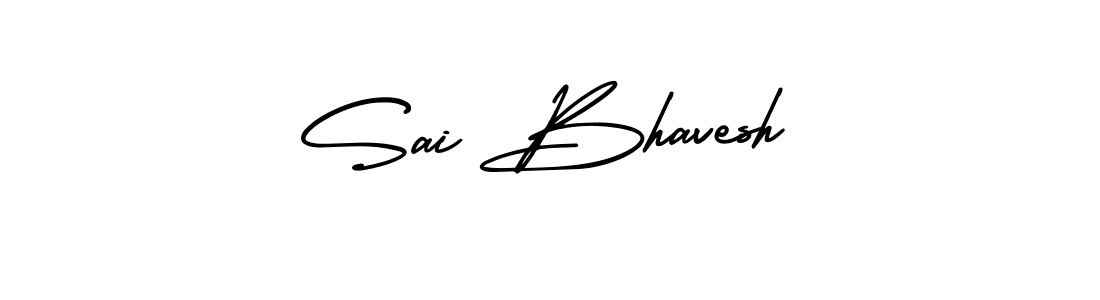 The best way (AmerikaSignatureDemo-Regular) to make a short signature is to pick only two or three words in your name. The name Sai Bhavesh include a total of six letters. For converting this name. Sai Bhavesh signature style 3 images and pictures png