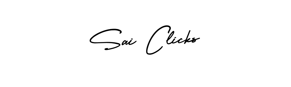Sai Clicks stylish signature style. Best Handwritten Sign (AmerikaSignatureDemo-Regular) for my name. Handwritten Signature Collection Ideas for my name Sai Clicks. Sai Clicks signature style 3 images and pictures png
