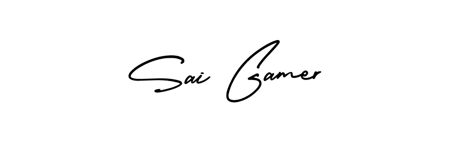 How to make Sai Gamer name signature. Use AmerikaSignatureDemo-Regular style for creating short signs online. This is the latest handwritten sign. Sai Gamer signature style 3 images and pictures png