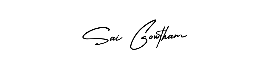 Sai Gowtham stylish signature style. Best Handwritten Sign (AmerikaSignatureDemo-Regular) for my name. Handwritten Signature Collection Ideas for my name Sai Gowtham. Sai Gowtham signature style 3 images and pictures png