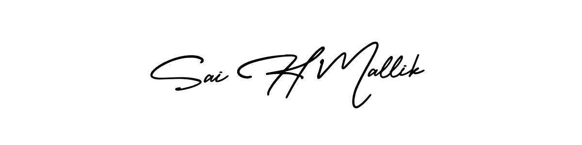 The best way (AmerikaSignatureDemo-Regular) to make a short signature is to pick only two or three words in your name. The name Sai H Mallik include a total of six letters. For converting this name. Sai H Mallik signature style 3 images and pictures png