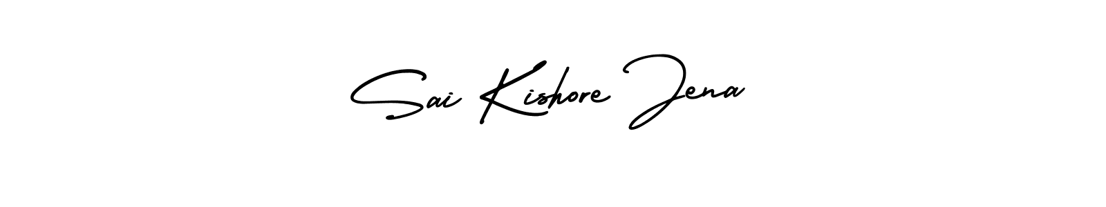 You should practise on your own different ways (AmerikaSignatureDemo-Regular) to write your name (Sai Kishore Jena) in signature. don't let someone else do it for you. Sai Kishore Jena signature style 3 images and pictures png