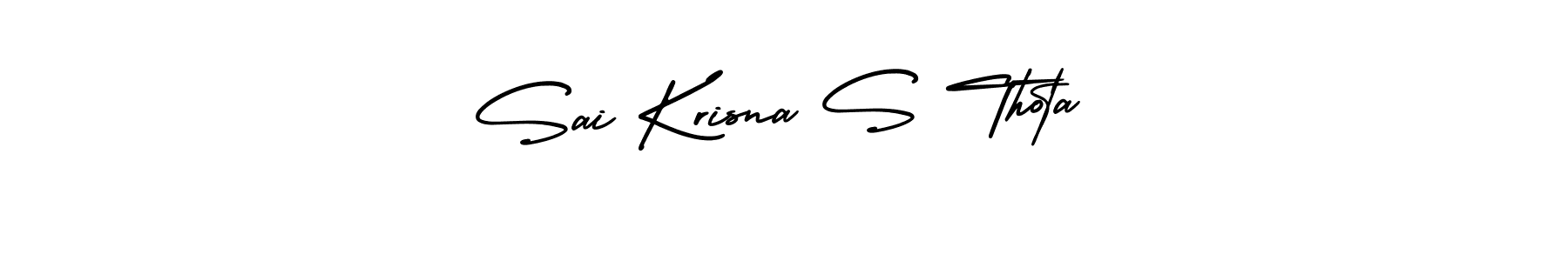 How to make Sai Krisna S Thota name signature. Use AmerikaSignatureDemo-Regular style for creating short signs online. This is the latest handwritten sign. Sai Krisna S Thota signature style 3 images and pictures png