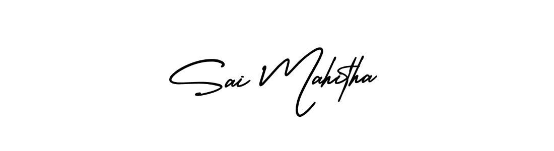 It looks lik you need a new signature style for name Sai Mahitha. Design unique handwritten (AmerikaSignatureDemo-Regular) signature with our free signature maker in just a few clicks. Sai Mahitha signature style 3 images and pictures png