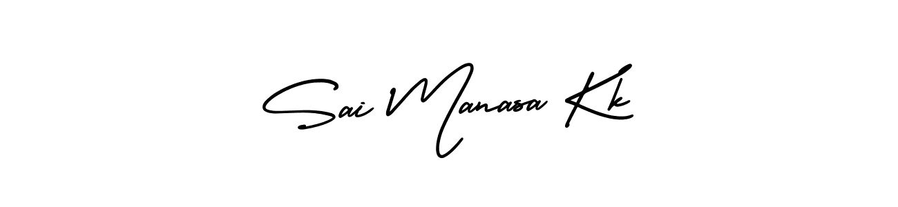 You can use this online signature creator to create a handwritten signature for the name Sai Manasa Kk. This is the best online autograph maker. Sai Manasa Kk signature style 3 images and pictures png