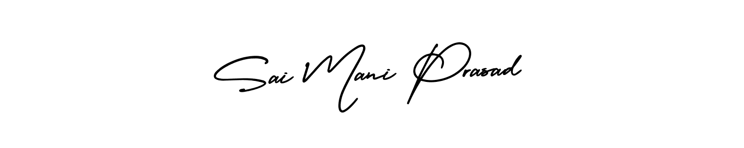 AmerikaSignatureDemo-Regular is a professional signature style that is perfect for those who want to add a touch of class to their signature. It is also a great choice for those who want to make their signature more unique. Get Sai Mani Prasad name to fancy signature for free. Sai Mani Prasad signature style 3 images and pictures png