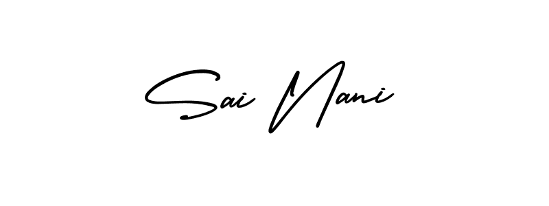 AmerikaSignatureDemo-Regular is a professional signature style that is perfect for those who want to add a touch of class to their signature. It is also a great choice for those who want to make their signature more unique. Get Sai Nani name to fancy signature for free. Sai Nani signature style 3 images and pictures png