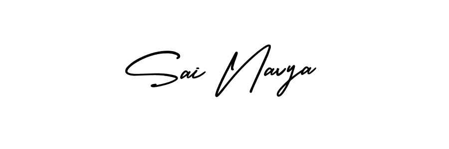 How to make Sai Navya name signature. Use AmerikaSignatureDemo-Regular style for creating short signs online. This is the latest handwritten sign. Sai Navya signature style 3 images and pictures png