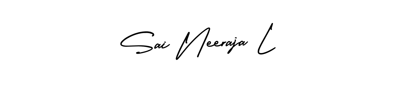 Make a short Sai Neeraja L signature style. Manage your documents anywhere anytime using AmerikaSignatureDemo-Regular. Create and add eSignatures, submit forms, share and send files easily. Sai Neeraja L signature style 3 images and pictures png