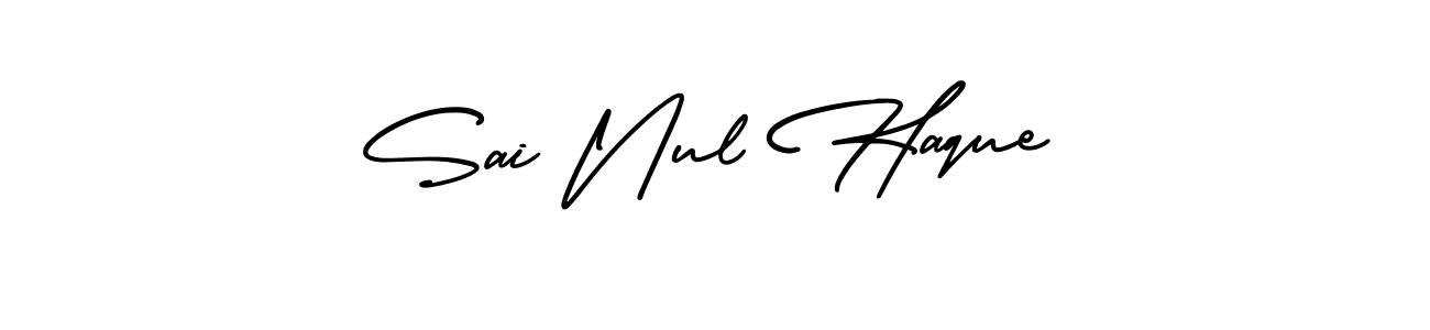 Similarly AmerikaSignatureDemo-Regular is the best handwritten signature design. Signature creator online .You can use it as an online autograph creator for name Sai Nul Haque. Sai Nul Haque signature style 3 images and pictures png