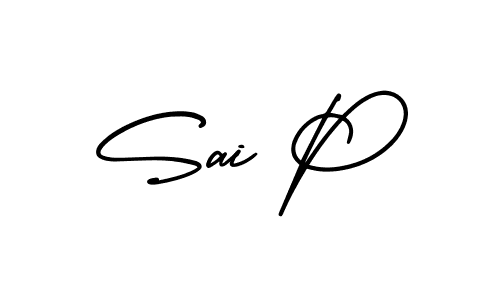 Sai P stylish signature style. Best Handwritten Sign (AmerikaSignatureDemo-Regular) for my name. Handwritten Signature Collection Ideas for my name Sai P. Sai P signature style 3 images and pictures png