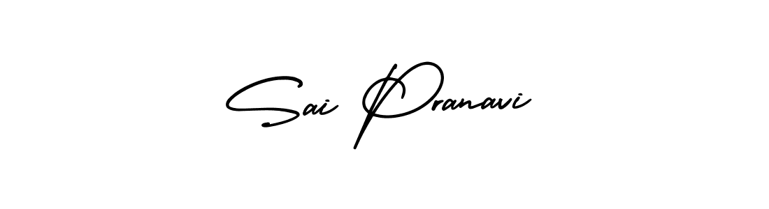 Make a beautiful signature design for name Sai Pranavi. With this signature (AmerikaSignatureDemo-Regular) style, you can create a handwritten signature for free. Sai Pranavi signature style 3 images and pictures png