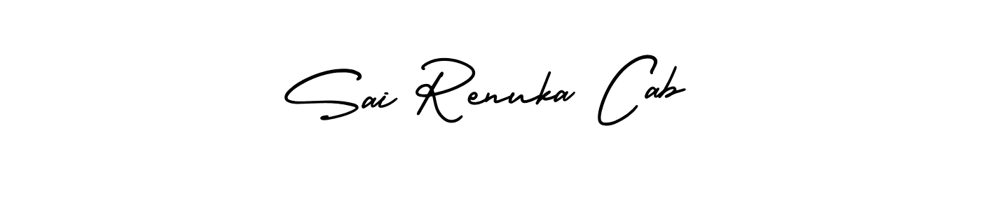 This is the best signature style for the Sai Renuka Cab name. Also you like these signature font (AmerikaSignatureDemo-Regular). Mix name signature. Sai Renuka Cab signature style 3 images and pictures png