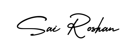 Get an exclusive digital autograph for Sai Roshan. The AmerikaSignatureDemo-Regular typeface captures the charm of real penmanship on paper. Sai Roshan signature style 3 images and pictures png