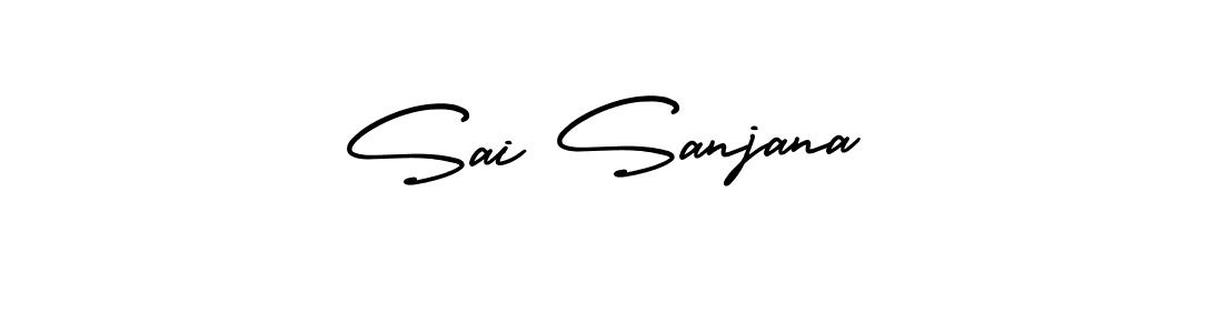 This is the best signature style for the Sai Sanjana name. Also you like these signature font (AmerikaSignatureDemo-Regular). Mix name signature. Sai Sanjana signature style 3 images and pictures png